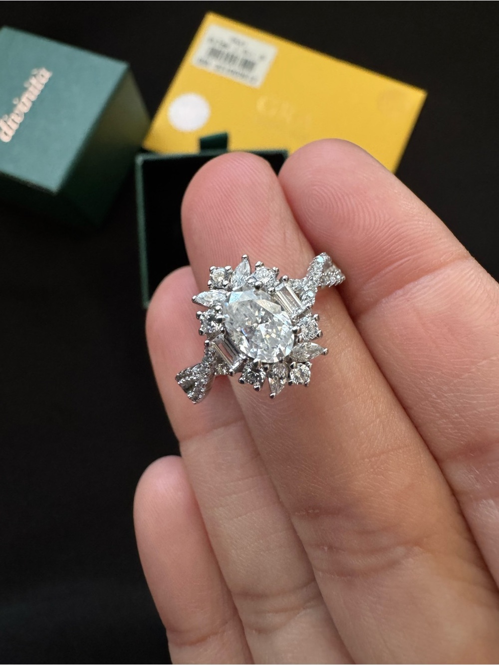 1 Carat Moissanite 925 Sterling Silver Engagement ring -GRA certified - warranty